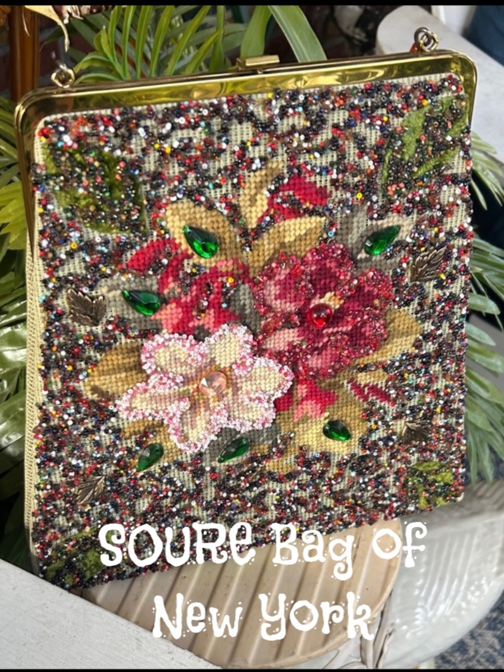 Vintage Beaded and Embroidered Handbag